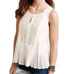 Anthropologie HD in Paris Cream Boho Top